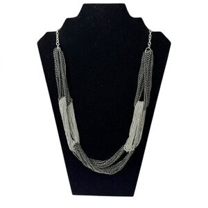 Express Twisted Gunmetal/Silver Chain Necklace